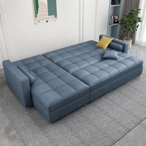 Đồ Nội Thất Phòng Khách Thiết Kế Hiện Đại Giá Rẻ Giá Đa Chức Năng Thoải Mái Màu Xanh Cắt Vải Gấp <span class=keywords><strong>Sofa</strong></span> Giường Cho Nhà - Product Image 3