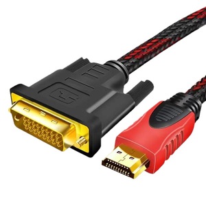 Câble adaptateur HDMI vers DVI, 1.5m, acier plaqué cuivre, rouge, noir, pour téléviseur, moniteur d'ordinateur, carte graphique - Product Image 5