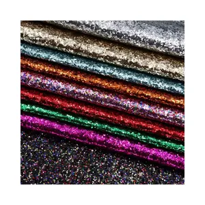 Tissu laminé PU paillettes argent métal déjoué papier tissu dorure tissu