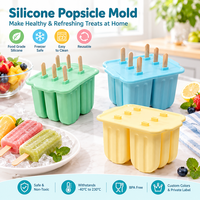 Ensemble de moules à sucettes glacées en silicone réutilisables sans BPA, pour la fabrication de glaces maison, démoulage facile, outils de desserts DIY, compatibles congélateur et lave-vaisselle