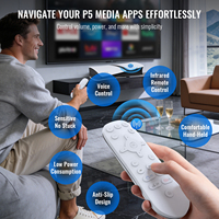 Télécommande multimédia avec commande vocale et infrarouge pour console de jeu, décodeur TV, conception ergonomique sensible à faible consommation d'énergie et antidérapante