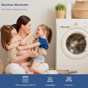 Protector de Colchón 100% Impermeable - Protección de Doble Capa, Cubrecolchón Acolchado Silencioso con Bolsillo Profundo - Product Image 6