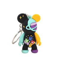 Porte-clés créatif petit ours, pendentif en PVC mignon pour femme, pour voiture, téléphone portable, sac, pour couples, design cartoon
