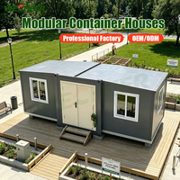 Maison conteneur préfabriquée extensible moderne avec 2 chambres, pour salon, bureau, hôtel, ou comme unité sanitaire et toilettes