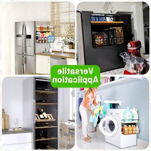 <b>Large</b> <b>Kitchen</b> Cabinet with Magnetic Shelf Storage <b>Bins</b> Herb & Spice Rack Refrigerator Organizer - Product Image 3