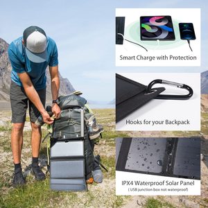 Sunpower — chargeur <span class=keywords><strong>solaire</strong></span> pliable 28w avec double usb, pliable et <span class=keywords><strong>portable</strong></span>, pour camping en plein air, téléphone <span class=keywords><strong>portable</strong></span> - Product Image 5