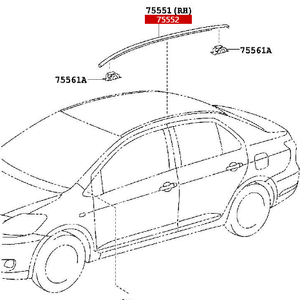 Bandes <span class=keywords><strong>d</strong></span>'<span class=keywords><strong>Étanchéité</strong></span> de Finition Latérale de Gouttière de Toit de Haute Qualité <span class=keywords><strong>pour</strong></span> Toyota Yaris Berline 2006 75552-52140 75551-52160 - Product Image 2