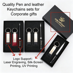 Ensemble stylo et porte-clés en cuir personnalisé, impression multi-couleurs, idées de cadeaux d'entreprise pour clients et cadres professionnels, directement de l'usine - Product Image 2