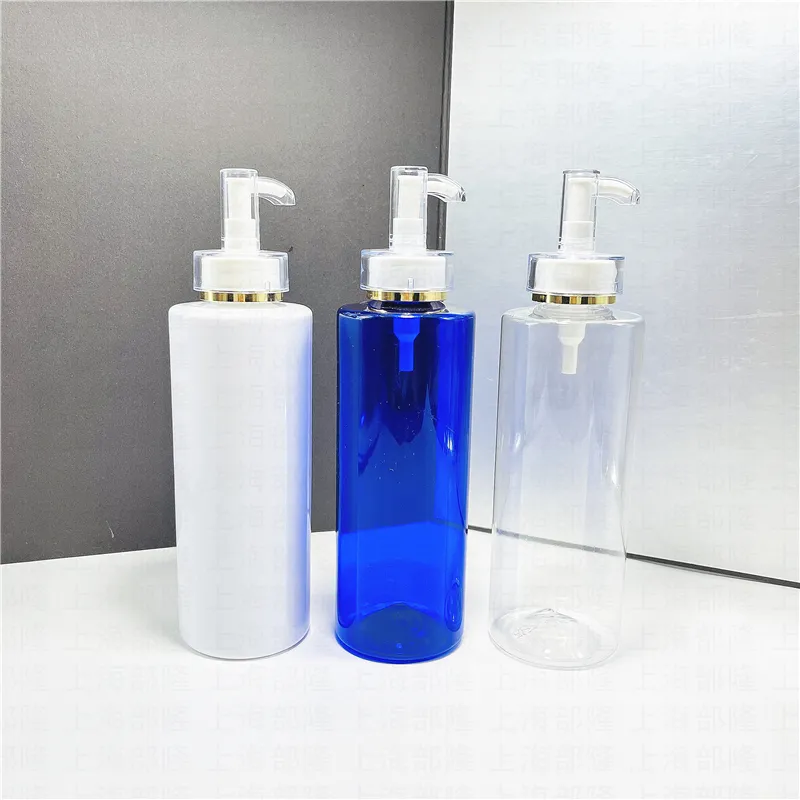 IBELONG Clear White Blue Color100ml 150ml 250ml 300ml 400ml 500ml Fancy Luxury PET Plastic Body Wash Shower Gel Empty Bottle