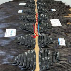 Top Qualité 100% Vietnamien Humain Cru Cheveux Clip Ins En Gros Invisible Sans Couture Clip Dans Les Extensions De Cheveux Cheveux Humains - Product Image 4