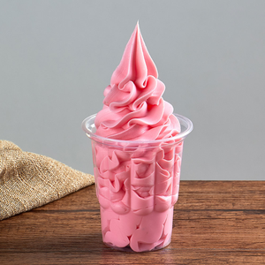 Modèle de crème glacée Sundae factice pour vitrine, dégradé bicolore, saveurs matcha et fraise - Product Image 3