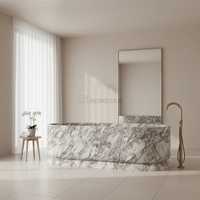 Baignoire autoportante en marbre blanc de Chine, baignoire en pierre massif, ovale, en marbre naturel, baignoire de luxe pour hôtel, taille personnalisée