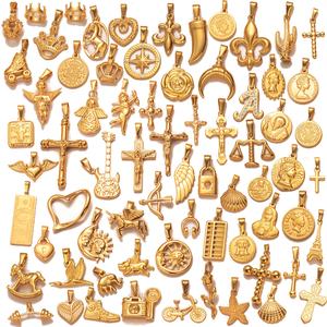 Collar Clásico de Acero Inoxidable con Cadena de Eslabones y Colgante de Concha Marina, Estilo Básico DIY, con Baño de Oro de 18k al Vacío - Product Image 3