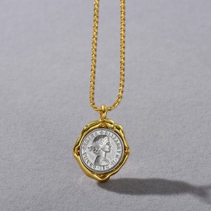 Thời Trang Cổ Điển Đồng Mạ 18K Vàng Độc Đáo May Mắn Đồng Xu Chuỗi Vòng Đeo Tay Vòng Cổ Bộ Đồ Trang Sức Nhà Máy Bán Buôn - Product Image 3