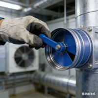 Clapet anti-retour pour conduit rond, en acier galvanisé, pour système HVAC