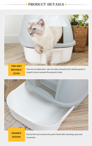 Produto quente Cinza/Verde/Rosa Plástico Gato Litter Caixa Pet-friendly Gato WC Interior Bom Vendedor