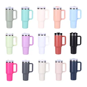 40 Oz Tumbler With Handle Quencher H2.0 304 Stainless Steel Travel Mug Double Wall Vacuum Reusable Insulated Sports Travel Mugs