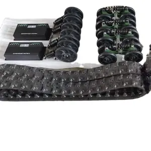 Robot rubber track and sprocket wheel and support wheel rubber track platform tracked chassis