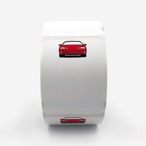 Vinilo Adhesivo para Auto, Diseño de Auto Rojo, PVC Autoadhesivo, Forma Personalizada, Laminado Mate, Regalo Promocional - Product Image 1