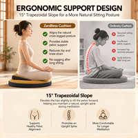 Coussin de méditation Zafu extra large pliable en fibres de chanvre bio, siège de sol Zabuton pour le yoga et la maison