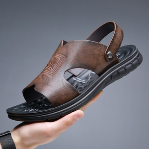 Artı boyutu lüks sandalet erkekler Size50 deri cırt cırt adam sandalet kauçuk ekstra geniş ayakkabı Pantoufles Hommes dökün terlik erkekler - Product Image 3