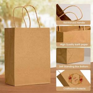 Sacs en papier kraft recyclables en gros avec impression offset pour l'emballage alimentaire à emporter, écologiques et tendance - Product Image 4
