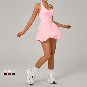 Tenue de sport GC à lacets effet seconde peau pour femme, sous-vêtement anti-transparence, <span class=keywords><strong>jupe</strong></span> de tennis pour course <span class=keywords><strong>en</strong></span> extérieur et fitness - Product Image 4