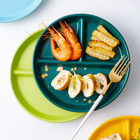OEM & ODM Compartiment de service pour fruits Assiette en céramique Cloison divisée Assiettes et plats Assiette en porcelaine de couleurs assorties