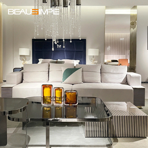 Ánh Sáng Sang Trọng Phong Cách Chất Lượng Cao Nrubuck Da Đa-Kết Hợp Sofa Đặt Biệt Thự Phòng Khách Hiện Đại Đồ Nội Thất Nhà Sofa - Product Image 4