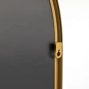 Lengkungan logam dibingkai emas panjang badan penuh tata rias panjang berdiri kualitas tinggi lantai dinding cermin