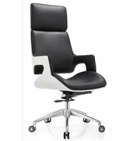 Fauteuil de bureau en cuir PU à dossier haut
