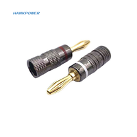 Fiches bananes connecteur banane 4MM plaqué or avec verrouillage à vis pour prise audio haut-parleur