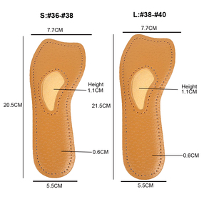 Semelles orthopédiques en cuir 3/4 <span class=keywords><strong>pour</strong></span> escarpins et talons hauts avec soutien de la voûte plantaire, inserts de chaussures à bout ouvert <span class=keywords><strong>pour</strong></span> femmes HA00375 - Product Image 3