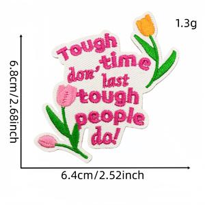 رقعة تطريز على شكل قلب صغيرة الحجم، بتصميم حروف الأبجدية '<span class=keywords><strong>Good</strong></span> <span class=keywords><strong>Vibes</strong></span>' ورسالة 'Pretty Girl'، للخياطة أو الكي على الملابس، بكمية طلب منخفضة (MOQ) - Product Image 4