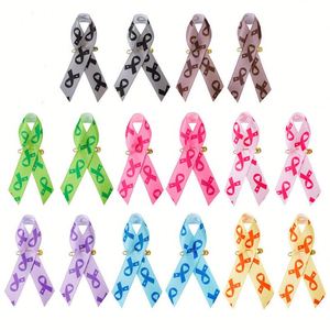 Pin de lazo de concienciación sobre el cáncer de mama y el VIH - Pines promocionales de caridad para eventos y recaudaciones de fondos - Product Image 1