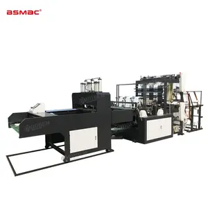 hot sealing and cutting polythene plastic biodegradable T shirt bag making machine production line