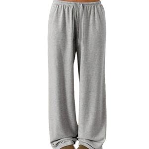 Pantalon large noir à taille élastique, couleur unie, léger, pour femmes, personnalisable OEM, pour un usage quotidien décontracté - Product Image 4