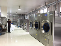 Lave-linge professionnel électrique entièrement automatique en acier inoxydable de 100 kg, contrôle programmable, 220 V, pour blanchisserie commerciale