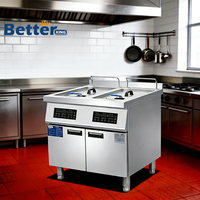 Friteuse à induction commerciale en acier inoxydable, économie d'énergie, pour la restauration rapide