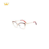 Monture optique légère en métal au design classique, verres transparents, texture fine, universelle et populaire, avec embouts colorés disponibles