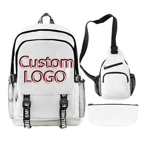 Venta al por mayor de fábrica, precio barato personalizado, bolsa de libros impermeable, mochila para niñas y niños, 3 unids/set de mochila escolar, conjunto de regalo - Product Image 1