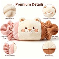 Oreiller en peluche en forme d'ours avec rembourrage en coton PP pour canapé, chambre à coucher, décoration de la maison