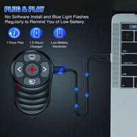 Présentateur multifonction USB Type C Présentation à distance Pointeur de lumière rouge Anneau de doigt PPT Stylo tournant