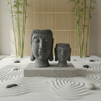 Statue de Bouddha Art déco moderne faite à la main, sculpture écologique, design portrait, ornement paysager en fibre de verre pour extérieur/intérieur