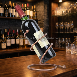 Porta Botellas de Vino Individual de Hierro Antiguo Estilo Cooper, Ecológico, para Restaurantes y Hoteles - Product Image 2