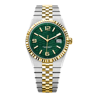 Montre classique pour homme, quartz, boîtier en alliage, cadran en verre minéral, 41 mm, étanche 30 m, bracelet en acier inoxydable, fermoir papillon