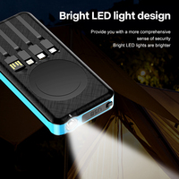 2025 lampe de poche d'urgence fabriquée en usine anti-poussière banques d'énergie solaire extérieures autonomes 4 fils prennent en charge la charge rapide