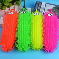 Balle anti-stress en plastique Caterpillar, jouet sensoriel souple et scintillant pour adolescents et adultes