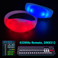 Bracelet LED XV pour Anniversaire et Mariage, Meilleure Vente, Télécommande 433 MHz, Contrôleur DMX/Audio, 15 Couleurs LED, Pulsera Lumineuse Portable
