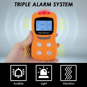 Portable High Accuracy 4 <strong>Gas</strong> <strong>Detector</strong> H2S CO O2 EX Rechargeable Clip-On <strong>Natural</strong> <strong>Gas</strong> Visual Vibration Audible Alarms Work Home - Product Image 6